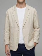 Casual Linen Jacket Men's – Beige