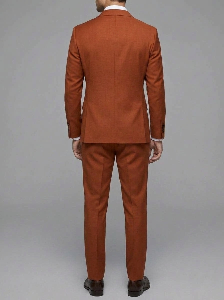 Wool Slim-Fit Double-Breasted Suit Men
