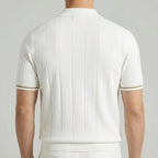 Wool Quarter Zip Polo Shirt Men