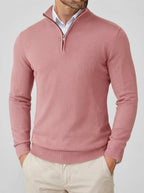 Wool Ribbed Quarter Zip Sweater Men