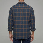 Cotton Plaid Long Sleeve Shirt Men Classic