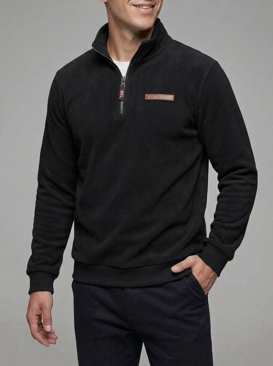 Belessia Fleece Quarter Zip Sweatshirt Men