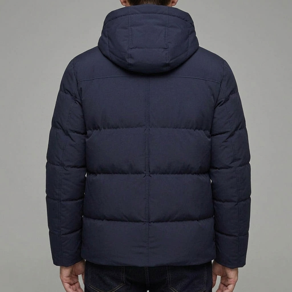 Mens Waterproof Puffer Parka – Hooded Wool