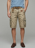 Cotton Chino Shorts Men Cargo Functional Pockets