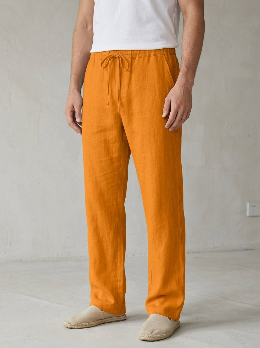Linen Trousers Men Summer Baggy