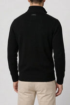 Classic Knit Jumper Men Wool Turtleneck Half Zip