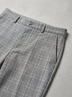 Checked Casual Trousers Men Relaxed Fit