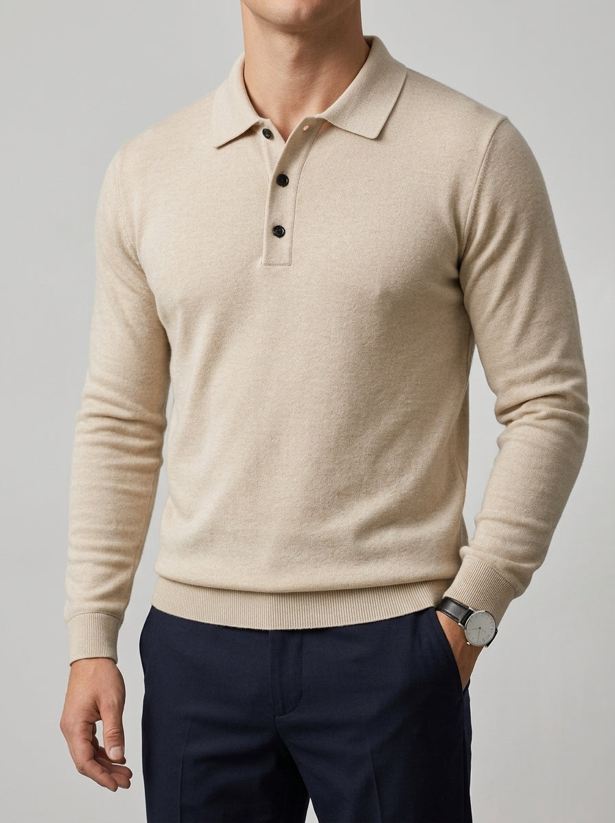 Belessia Merino Wool Polo Shirt  - Soft Knit Men