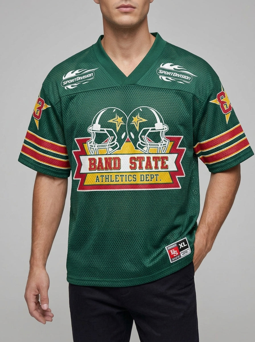 Mesh Football Jersey Men V-Neck Retro