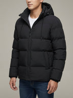 Mens Waterproof Puffer Parka – Hooded Wool