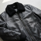 Men's Wool Zip Coat Slim Fit Fur Collar