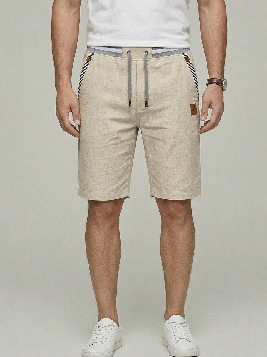 Cotton Chino Shorts Men Casual Drawstring Relaxed Fit