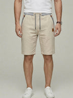 Cotton Chino Shorts Men Casual Drawstring Relaxed Fit