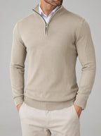 Wool Ribbed Quarter Zip Sweater Men