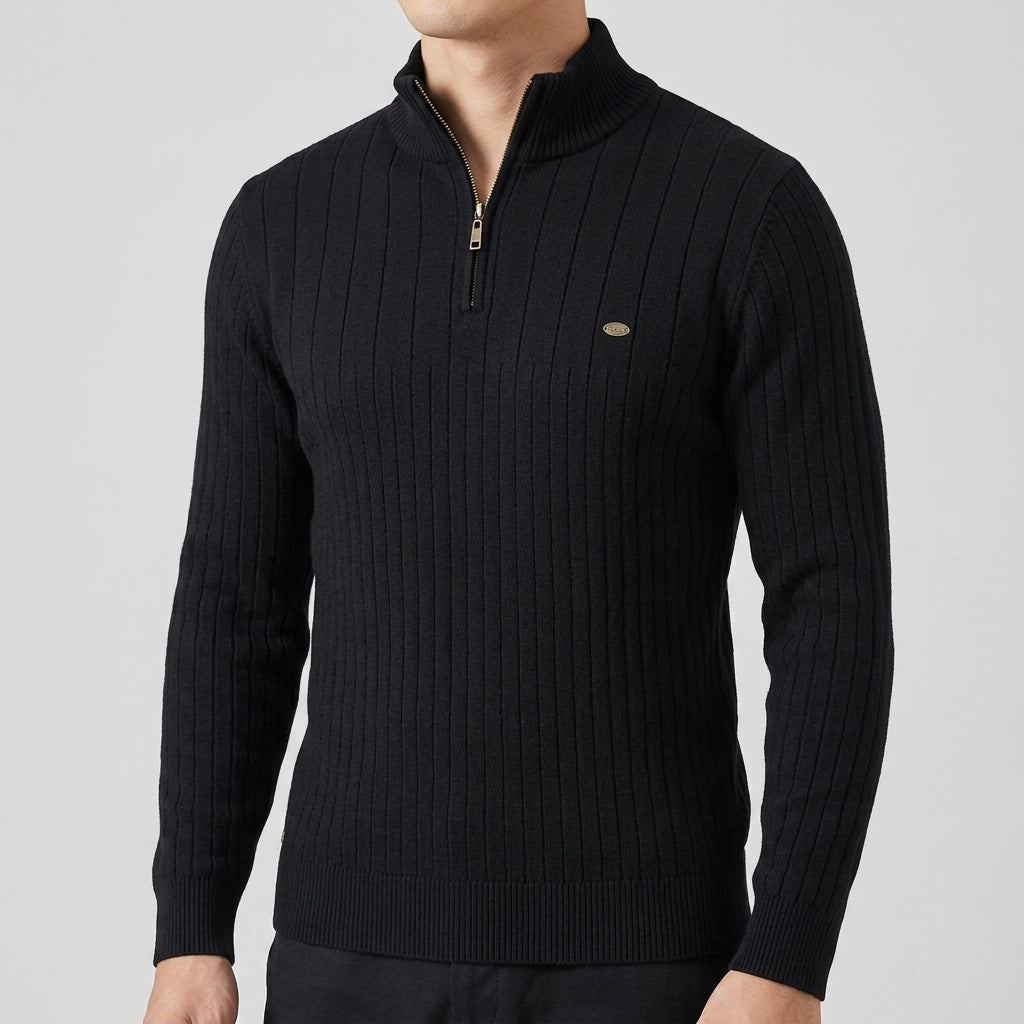 Wool Zip Neck Sweater Men