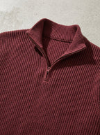 Ribbed Half Zip Jumper Men – Wool