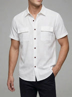 Cotton Linen Blend Shirt Men – Summer