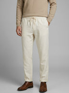 Linen Drawstring Trousers Men