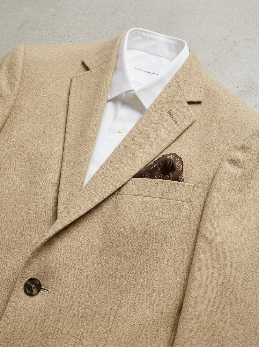 Wool Blazer Men Slim-Fit Formal Occasions