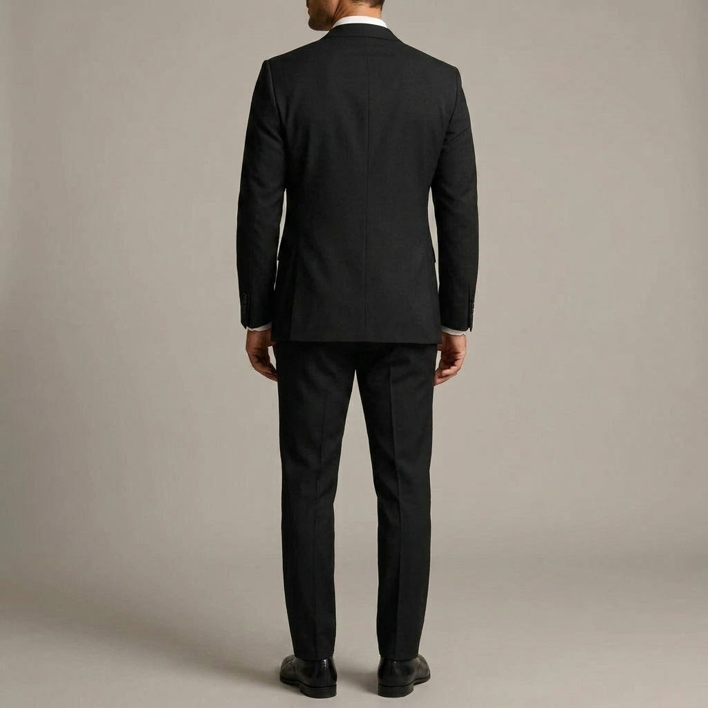 Wool Slim-Fit Elegant 3-Piece Wedding Suit Men