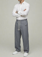 Wool Trousers Men Relaxed Straight
