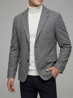 Oliver Wool Casual Blazer Men Notched Lapel