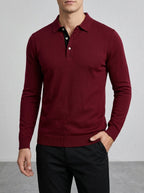 Long Sleeve Polo Shirt Men – Wool Blend