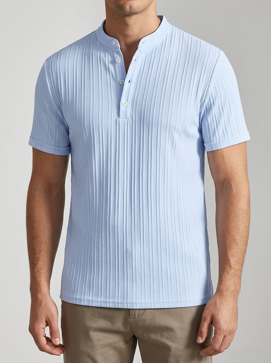 Men's Classic Henley Shirt Cotton