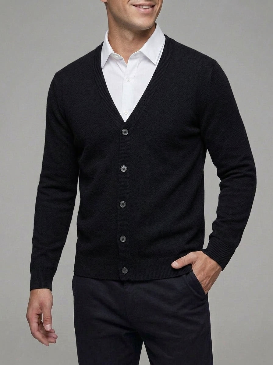 Victor Men's Wool Button Cardigan Vest | Warm & Stylish V-Neck Sleeveless Sweater