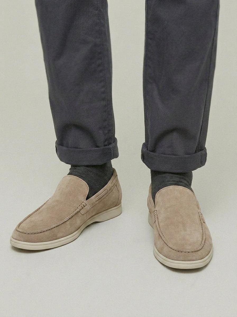 Mens Beige Loafers – Classic Suede