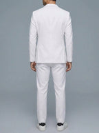 Cotton Blend Double-Breasted Suit Men