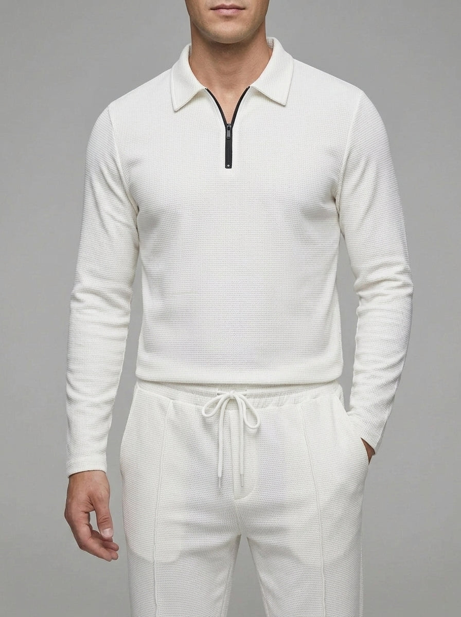 Polo Shirt & Trouser Set Men Cotton