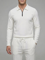 Polo Shirt & Trouser Set Men Cotton