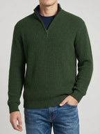 Ribbed Half Zip Jumper Men – Wool