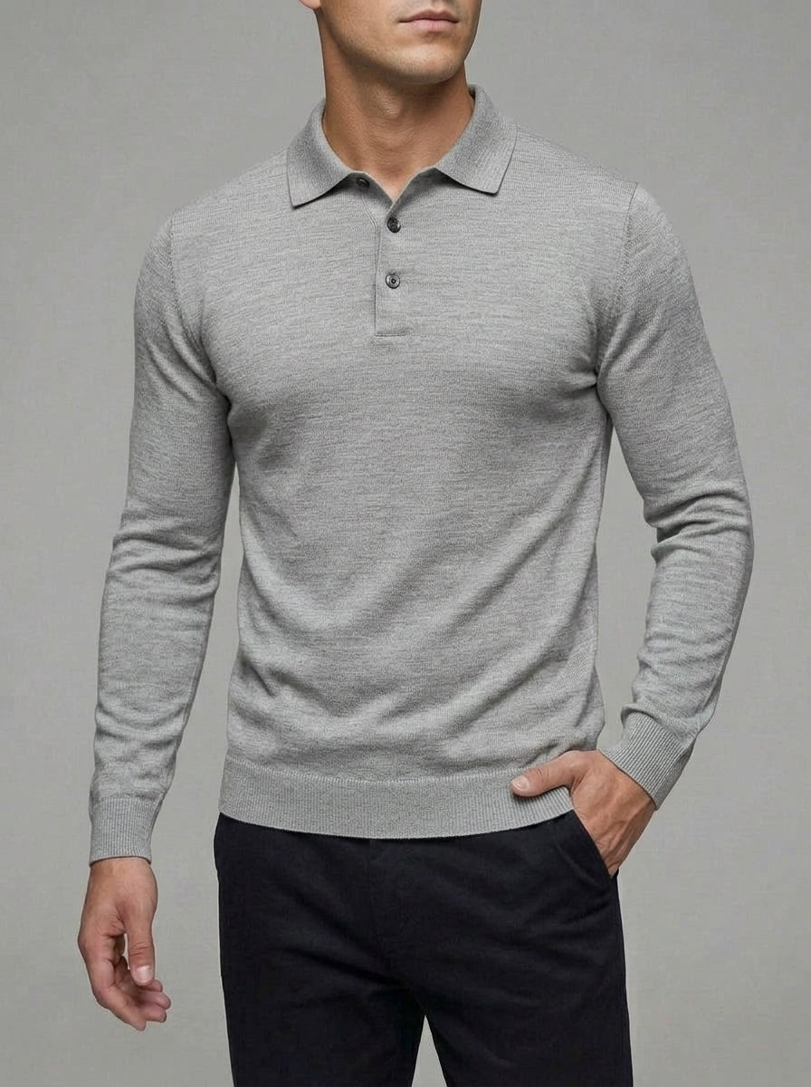 Belessia Merino Wool Polo Shirt  - Soft Knit Men