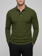 Long Sleeve Polo Shirt Men – Wool Blend