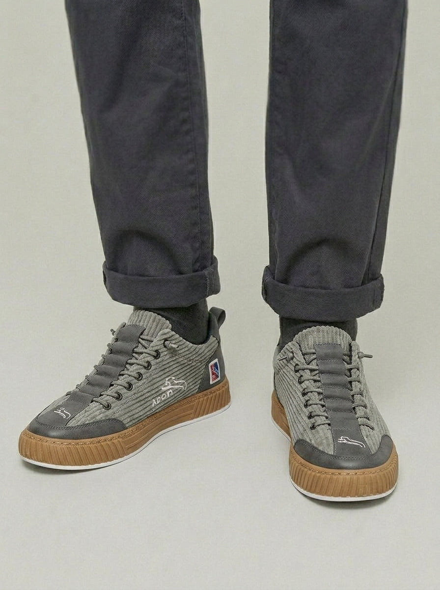 Leather Lace-Up Flatform Trainers Men