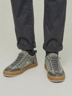 Leather Lace-Up Flatform Trainers Men