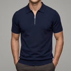 Wool Polo Shirt Men Zippered