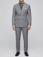 Cotton Blend Double-Breasted Suit Men
