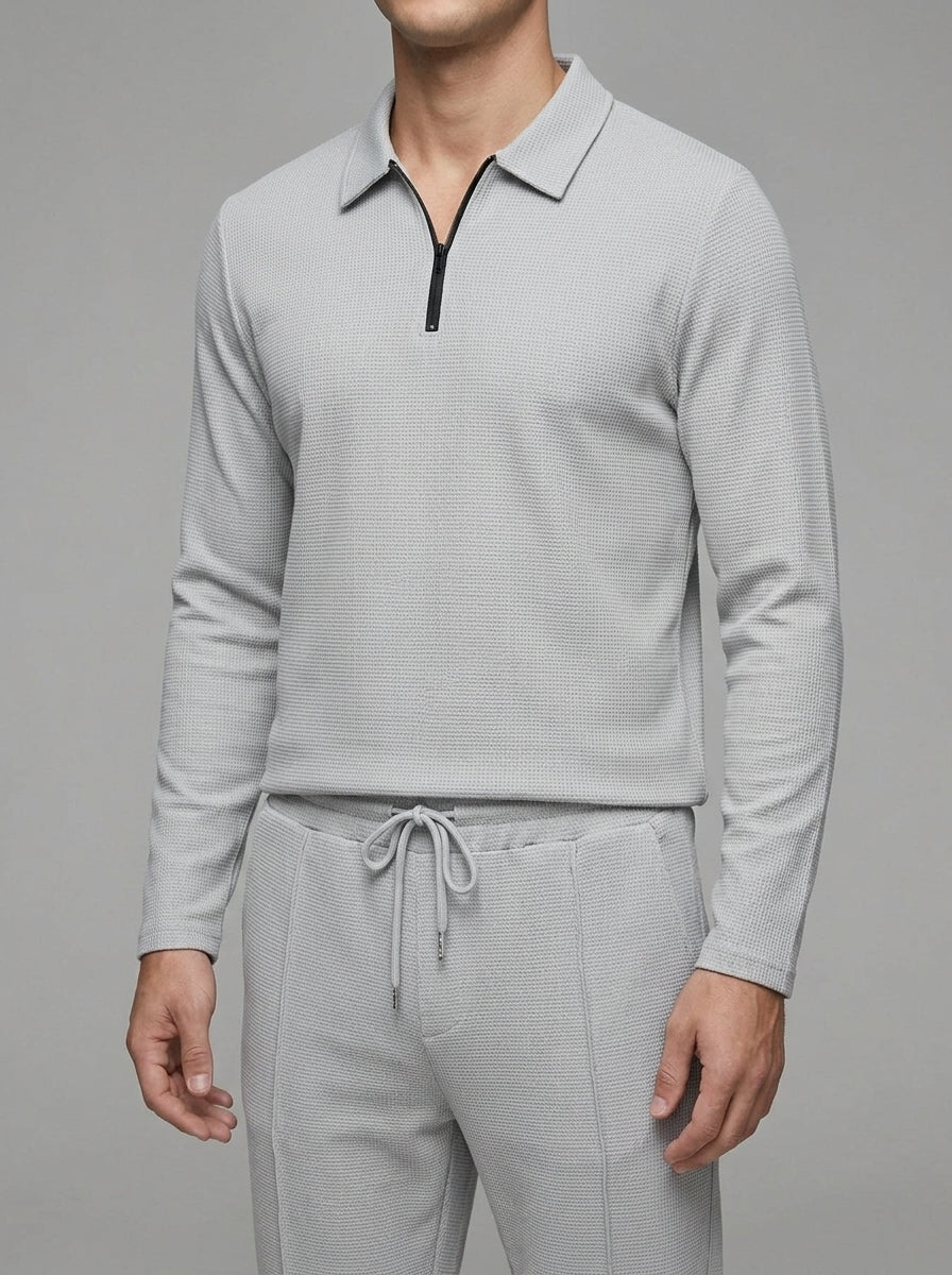 Polo Shirt & Trouser Set Men Cotton