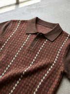 Houndstooth Knit Polo Wool Men