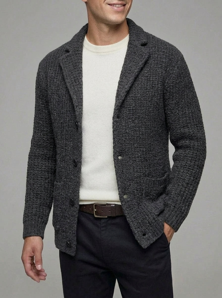 Wool Cardigan Men Button Down Regular Fit
