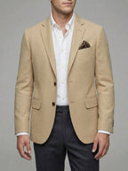 Wool Blazer Men Slim-Fit Formal Occasions
