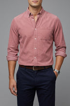 Cotton Button-Down Shirt Men Casual
