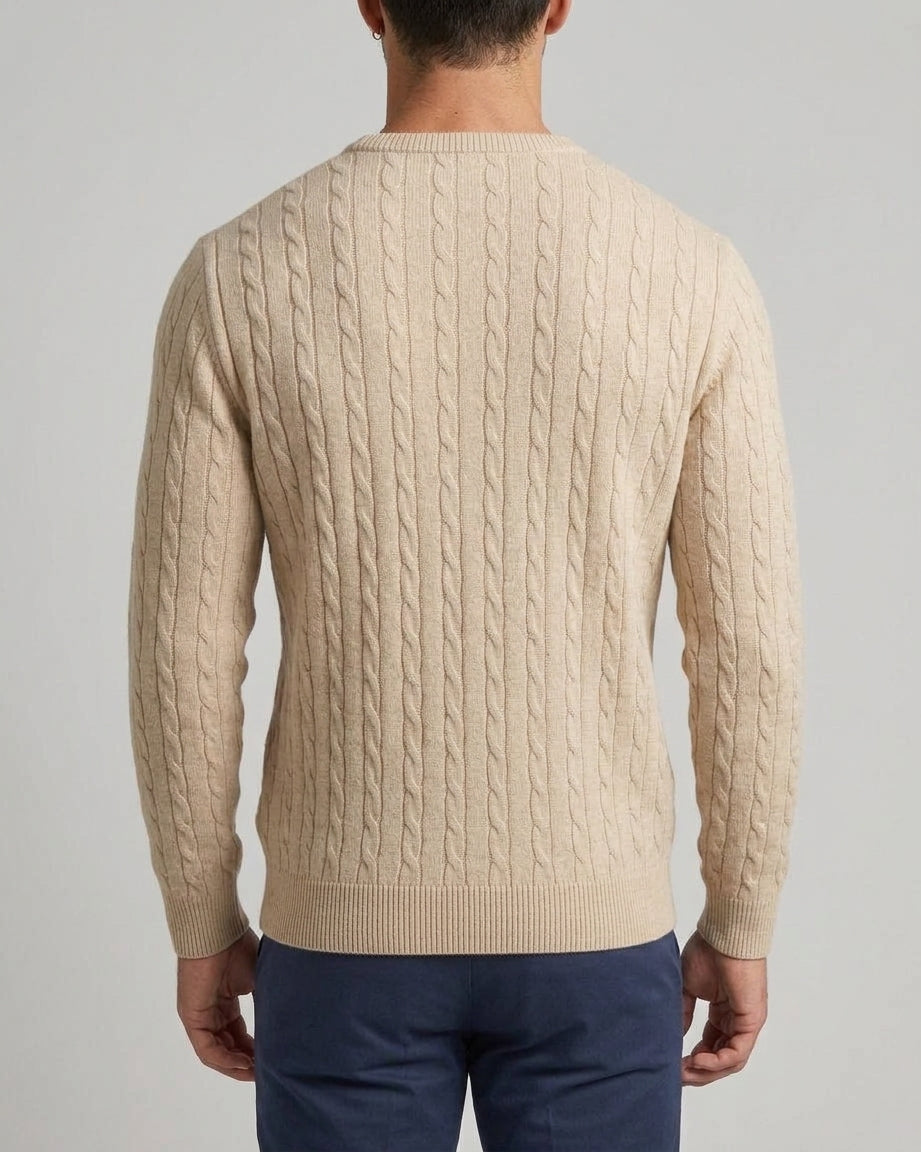 Wool Cable Knit Sweater Men