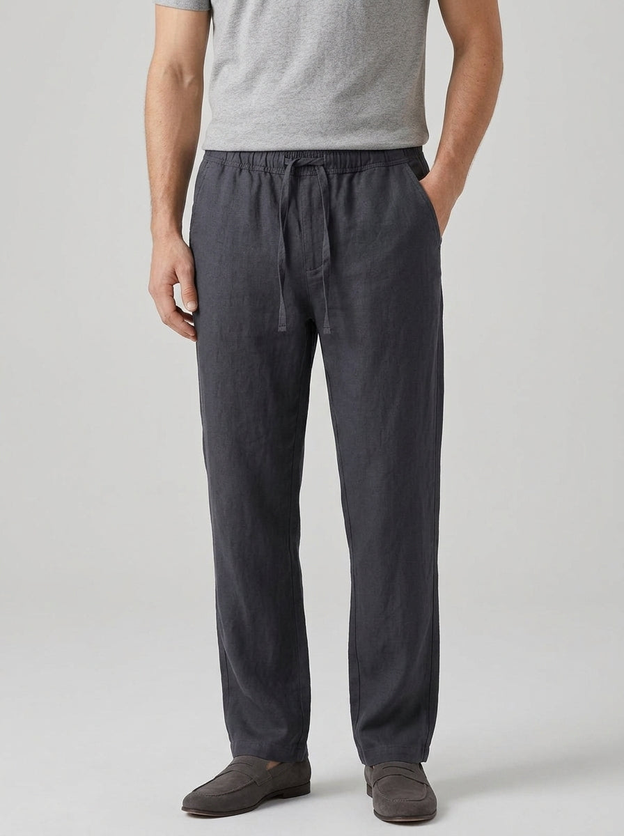 Linen Wide Leg Trousers Men