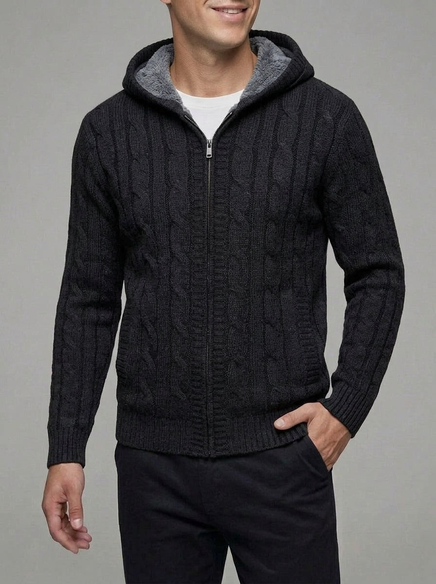Belessia Giorgio Wool Zip Sweater  - Fleece Lined