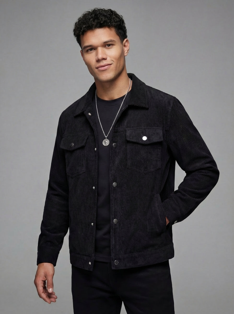 black workwear wool jacket