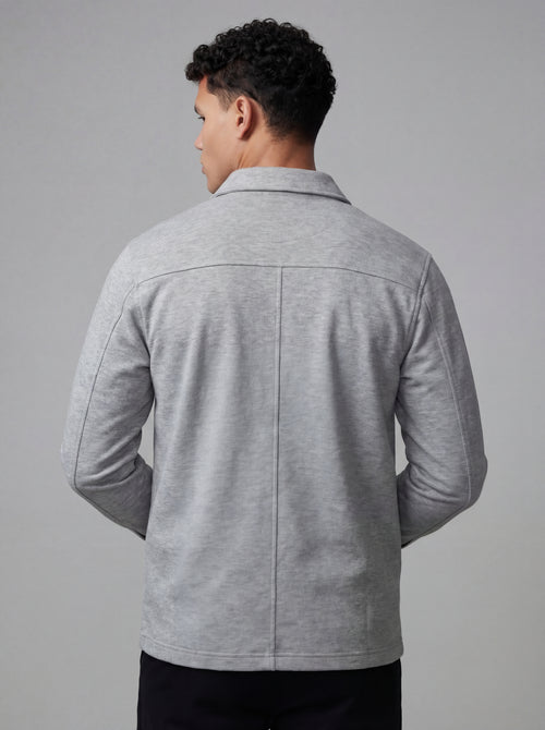 light grey wool jacket backside